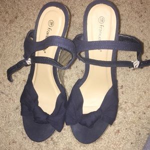 Blue Francesca’s espadrille wedges